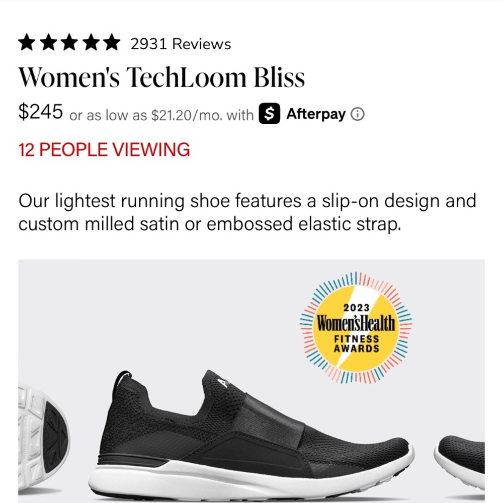 APL Women’s TechLoom Bliss Size 8 NWOT.